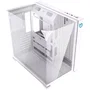 Hiditec SKY Caja Torre Gaming ATX Blanca con Triple Panel de Cristal Templado, Refrigeración para 7 Ventiladores, 2 Slots PCIe Verticales, USB Tipo-C - CHA010057